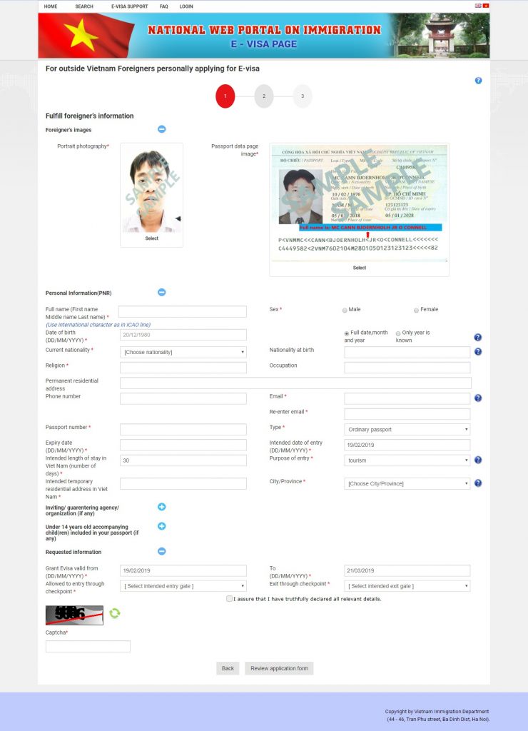 Vietnam e visa for indian official website