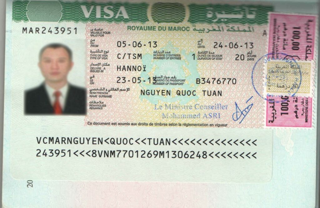thủ tục xin visa đi Maroc