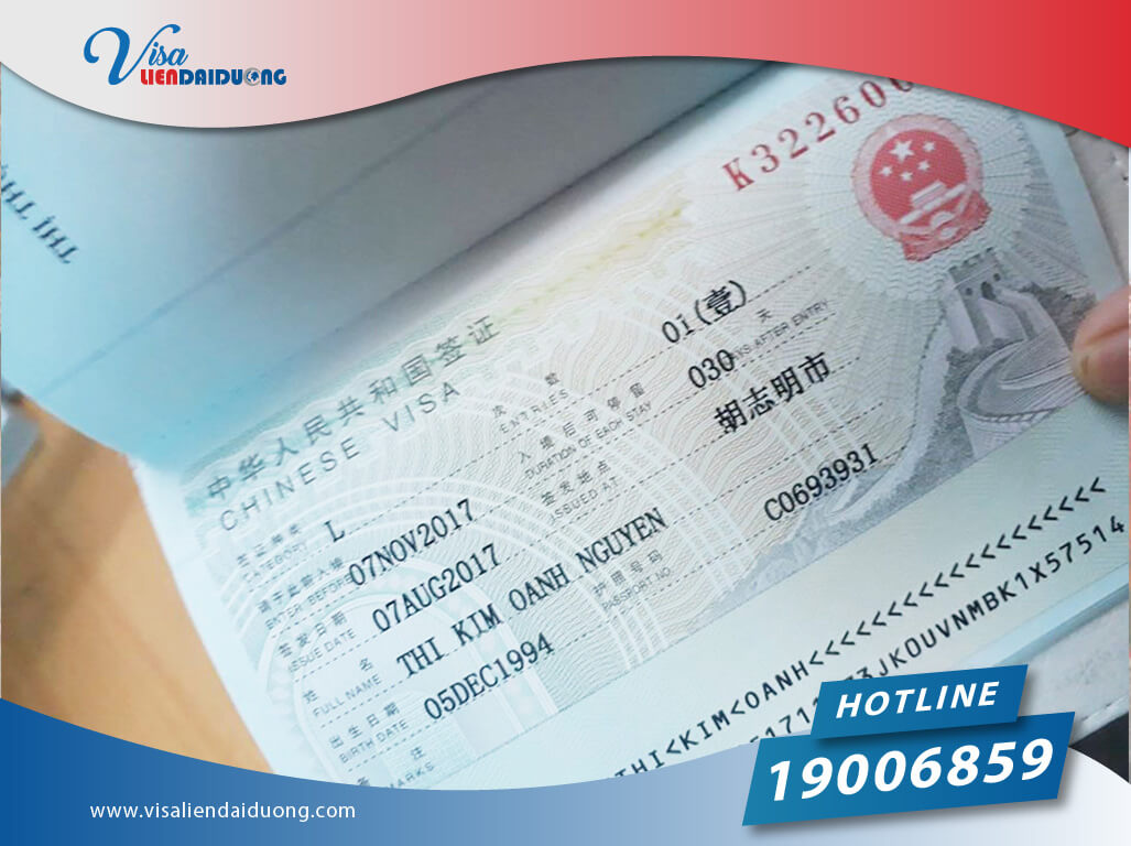 các loại visa Trung Quốc